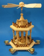 2 Level Natural Tree Nativity Pyramid