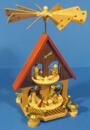 2 Level House Nativity German Pyramid