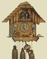 Chalet Chopping Wood Cuckoo Clock