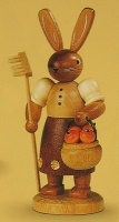 Gardener Rabbit Shovel Fruit Figurine