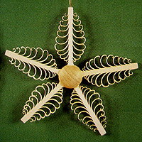 Shaved Wooden Star Ornament