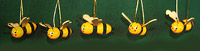 Five Bees Ornaments
