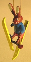 Skiing Rabbit Ornament Falling