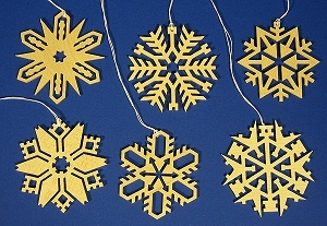 Snowflakes Six Crystals Ornaments 6cm