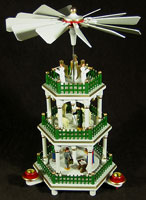  3 Level White with Color Christmas Pyramid 