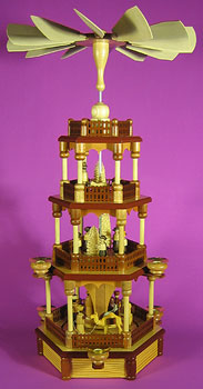 This is a traditional German Candle Pyramid telling the nativity story.