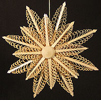 A traditional shaved polished wood ornament from Germany