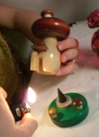 Mushroom Smoker being Lit